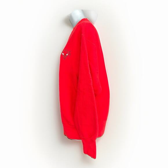 Vintage Chicago Bulls Sweatshirt Lee Nutmeg Mills Embroidered Red Large USA 90s - Picture 6 of 16